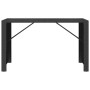 Mesa alta bar ratán PE y superficie vidrio negro 185x80x110 cm en Mesas de jardín | Comprar online en Foru.es