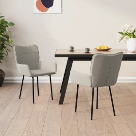 Sillas de comedor 2 unidades terciopelo gris claro de vidaXL, Sillas de comedor - Ref: Foro24-344820, Precio: 138,97 €, Descu...