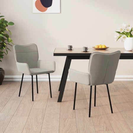 Sillas de comedor 2 unidades terciopelo gris claro de vidaXL, Sillas de comedor - Ref: Foro24-344820, Precio: 138,97 €, Descu...