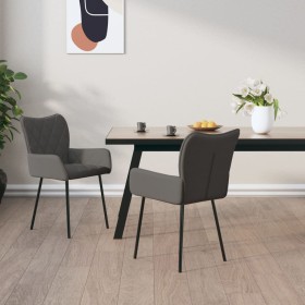 Sillas de comedor 2 unidades tela gris oscuro de vidaXL, Sillas de comedor - Ref: Foro24-344832, Precio: 131,15 €, Descuento: %