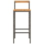 Taburetes altos 2 uds madera de acacia y ratán sintético gris en Taburetes de cocina | Comprar online en Foru.es