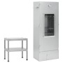 Horno ahumador de barbacoa con mesa acero galvanizado de vidaXL, Barbacoas - Ref: Foro24-3187615, Precio: 213,38 €, Descuento: %