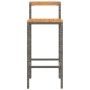 Taburetes altos 4 uds madera de acacia y ratán sintético gris en Taburetes de cocina | Comprar online en Foru.es