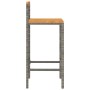 Taburetes altos 4 uds madera de acacia y ratán sintético gris en Taburetes de cocina | Comprar online en Foru.es