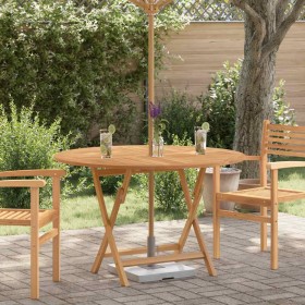 Mesa de jardín plegable madera maciza de teca Ø 110x75 cm en Mesas de jardín | Comprar online en Foru.es