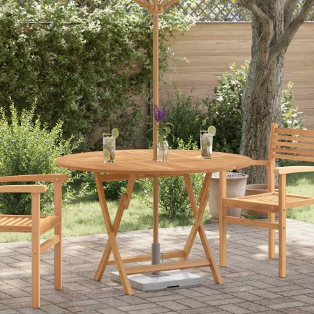 Mesa de jardín plegable madera maciza de teca Ø 110x75 cm en Mesas de jardín | Comprar online en Foru.es