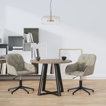 Sillas de comedor giratorias 2 uds de terciopelo gris claro de vidaXL, Sillas de comedor - Ref: Foro24-3103377, Precio: 160,9...