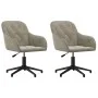 2 Stück drehbare Esszimmerstühle aus hellgrauem Samt von vidaXL, Essstühle - Ref: Foro24-3103377, Preis: 152,12 €, Rabatt: %