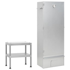 Horno ahumador de barbacoa con mesa acero galvanizado de vidaXL, Barbacoas - Ref: Foro24-3187617, Precio: 209,43 €, Descuento: %