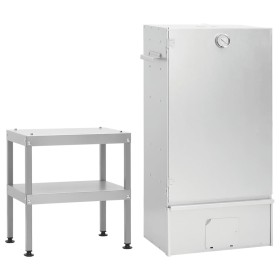 Horno ahumador de barbacoa con mesa acero galvanizado de vidaXL, Barbacoas - Ref: Foro24-3187618, Precio: 171,95 €, Descuento: %