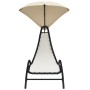 Tumbona con toldo acero y tela color crema 167x80x195 cm en Tumbonas | Comprar online en Foru.es