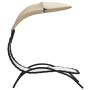 Tumbona con toldo acero y tela color crema 167x80x195 cm en Tumbonas | Comprar online en Foru.es