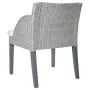 Silla de comedor con cojín ratán natural gris de vidaXL, Sillas de comedor - Ref: Foro24-325485, Precio: 109,69 €, Descuento: %