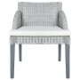 Sillas de comedor con cojines 2 unidades ratán natural gris de vidaXL, Sillas de comedor - Ref: Foro24-325488, Precio: 170,71...