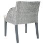 Sillas de comedor con cojines 2 unidades ratán natural gris de vidaXL, Sillas de comedor - Ref: Foro24-325488, Precio: 170,71...