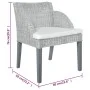 Sillas de comedor con cojines 2 unidades ratán natural gris de vidaXL, Sillas de comedor - Ref: Foro24-325488, Precio: 168,84...