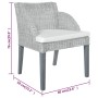 Sillas de comedor con cojines 2 unidades ratán natural gris de vidaXL, Sillas de comedor - Ref: Foro24-325488, Precio: 170,71...