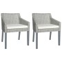 Sillas de comedor con cojines 2 unidades ratán natural gris de vidaXL, Sillas de comedor - Ref: Foro24-325494, Precio: 188,03...