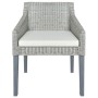 Sillas de comedor con cojines 2 unidades ratán natural gris de vidaXL, Sillas de comedor - Ref: Foro24-325494, Precio: 188,03...