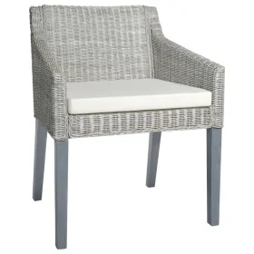 Silla de comedor con cojín ratán natural gris de vidaXL, Sillas de comedor - Ref: Foro24-325491, Precio: 114,71 €, Descuento: %