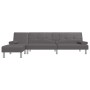 Sofá cama en forma de L cuero sintético gris 255x140x70 cm de vidaXL, Sofás - Ref: Foro24-3157267, Precio: 454,26 €, Descuent...