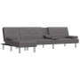 Sofá cama en forma de L cuero sintético gris 255x140x70 cm de vidaXL, Sofás - Ref: Foro24-3157267, Precio: 454,26 €, Descuent...