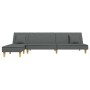 Sofá cama en forma de L tela gris oscuro 255x140x70 cm de vidaXL, Sofás - Ref: Foro24-3157248, Precio: 404,54 €, Descuento: %