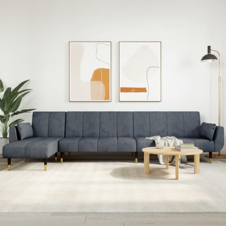 Sofá cama en forma de L terciopelo gris oscuro 275x140x70 cm de vidaXL, Sofás - Ref: Foro24-3157207, Precio: 462,29 €, Descue...