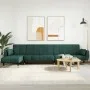 Sofá cama en forma de L terciopelo verde oscuro 275x140x70 cm de vidaXL, Sofás - Ref: Foro24-3157208, Precio: 483,42 €, Descu...