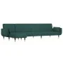 Sofá cama en forma de L terciopelo verde oscuro 275x140x70 cm de vidaXL, Sofás - Ref: Foro24-3157208, Precio: 483,42 €, Descu...