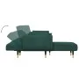 Sofá cama en forma de L terciopelo verde oscuro 275x140x70 cm de vidaXL, Sofás - Ref: Foro24-3157208, Precio: 483,42 €, Descu...
