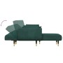 Sofá cama en forma de L terciopelo verde oscuro 275x140x70 cm de vidaXL, Sofás - Ref: Foro24-3157208, Precio: 484,08 €, Descu...