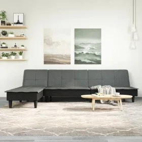 Sofá cama en forma de L tela gris oscuro 255x140x70 cm de vidaXL, Sofás - Ref: Foro24-3157257, Precio: 383,16 €, Descuento: %