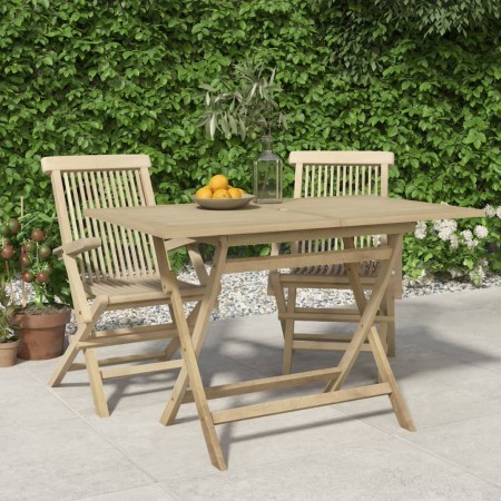 Mesa de jardín plegable madera maciza de teca 120x70x75 cm en Mesas de jardín | Comprar online en Foru.es