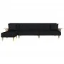 Sofá cama en forma de L tela negro 279x140x70 cm de vidaXL, Sofás - Ref: Foro24-3157213, Precio: 449,19 €, Descuento: %