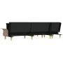 Sofá cama en forma de L tela negro 279x140x70 cm de vidaXL, Sofás - Ref: Foro24-3157213, Precio: 449,19 €, Descuento: %