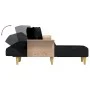Sofá cama en forma de L tela negro 279x140x70 cm de vidaXL, Sofás - Ref: Foro24-3157213, Precio: 449,19 €, Descuento: %