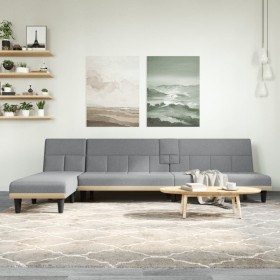 Sofá cama en forma de L tela gris claro 255x140x70 cm de vidaXL, Sofás - Ref: Foro24-3157226, Precio: 418,71 €, Descuento: %