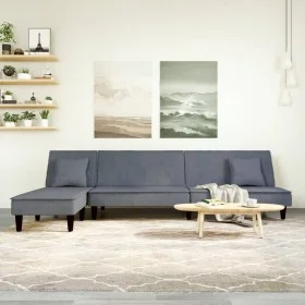 L-shaped sofa bed dark gray velvet 255x140x70 cm by vidaXL, Sofas - Ref: Foro24-3157252, Price: 410,42 €, Discount: %
