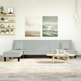 Sofá cama en forma de L terciopelo gris claro 255x140x70 cm de vidaXL, Sofás - Ref: Foro24-3157251, Precio: 398,21 €, Descuen...