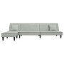 Sofá cama en forma de L terciopelo gris claro 255x140x70 cm de vidaXL, Sofás - Ref: Foro24-3157251, Precio: 381,61 €, Descuen...