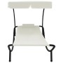 Tumbona de exterior con dosel y almohada blanco crema de vidaXL, Tumbonas - Ref: Foro24-48077, Precio: 91,78 €, Descuento: %