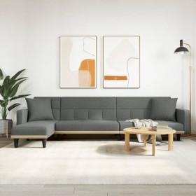 Sofá cama en forma de L tela gris oscuro 275x140x70 cm de vidaXL, Sofás - Ref: Foro24-3157233, Precio: 437,91 €, Descuento: %