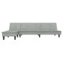 Sofá cama en forma de L terciopelo gris claro 255x140x70 cm de vidaXL, Sofás - Ref: Foro24-3157260, Precio: 430,87 €, Descuen...