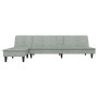 Sofá cama en forma de L terciopelo gris claro 255x140x70 cm de vidaXL, Sofás - Ref: Foro24-3157260, Precio: 406,69 €, Descuen...
