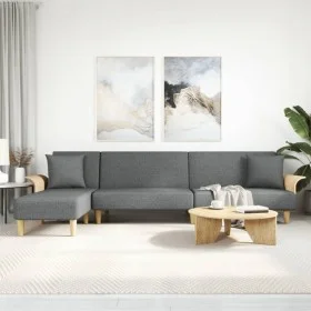 Sofá cama en forma de L tela gris oscuro 279x140x70 cm de vidaXL, Sofás - Ref: Foro24-3157212, Precio: 458,25 €, Descuento: %
