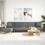 Sofá cama en forma de L tela gris oscuro 279x140x70 cm de vidaXL, Sofás - Ref: Foro24-3157212, Precio: 422,77 €, Descuento: %