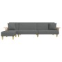 Sofá cama en forma de L tela gris oscuro 279x140x70 cm de vidaXL, Sofás - Ref: Foro24-3157212, Precio: 422,77 €, Descuento: %