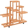 Soporte de flores con ruedas madera maciza abeto 110x25x101 cm en Soportes para macetas | Comprar online en Foru.es