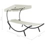 Tumbona de exterior con dosel y almohada blanco crema de vidaXL, Tumbonas - Ref: Foro24-48077, Precio: 91,78 €, Descuento: %